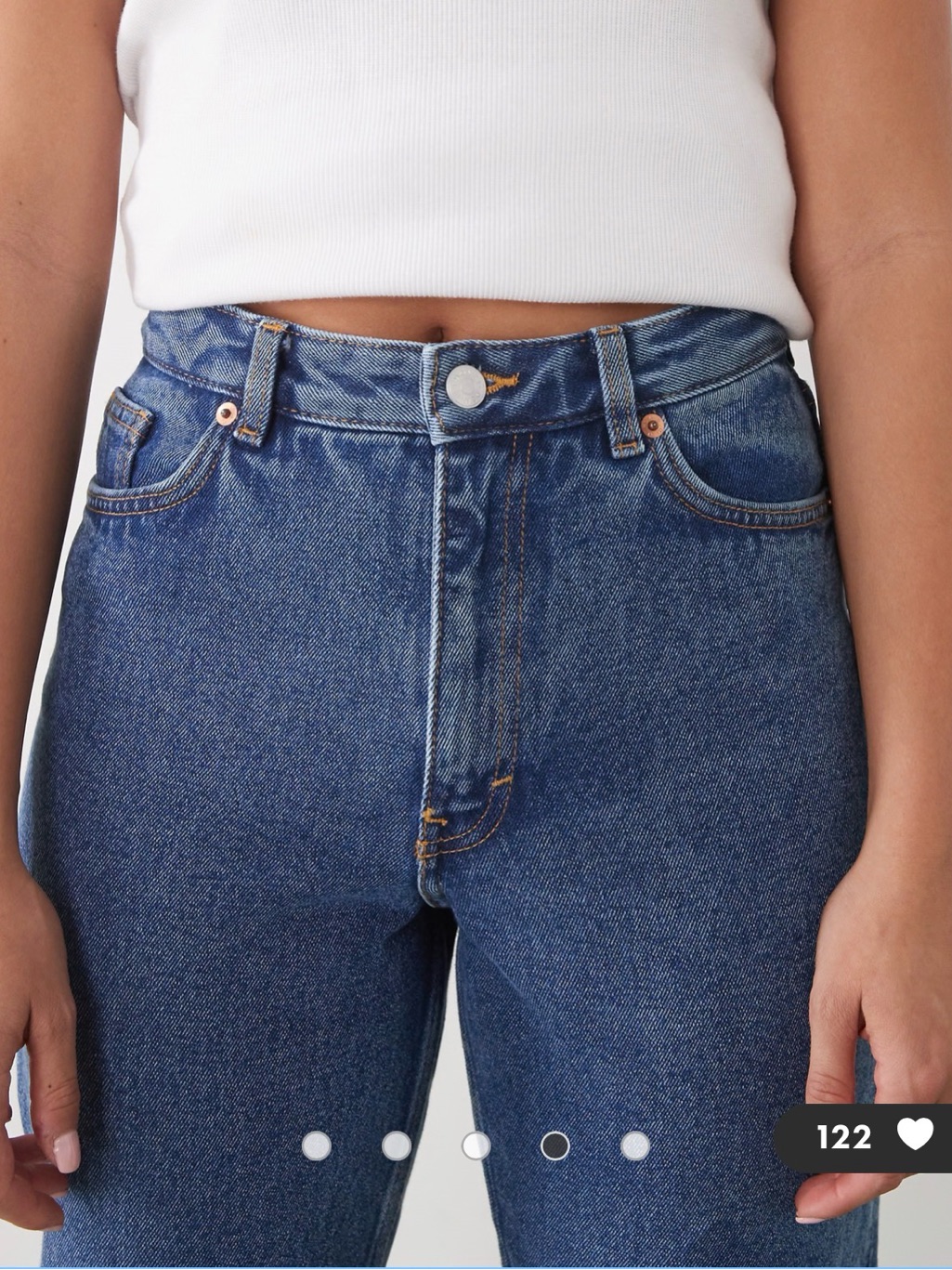 Monki Taiki High Waist Balloon Leg Jeans Size 28 Blue Denim Nwt — image 3 of 8